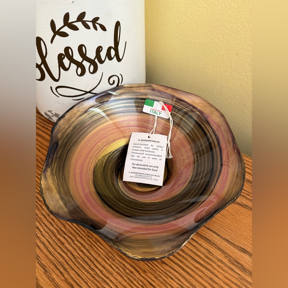 Handcrafted Italian Glass Bowl - Picture 1 of 4